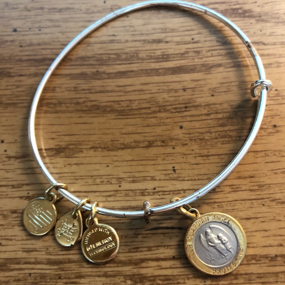 Alex & Ani Gold and Silver Charm Bangle Bracelet